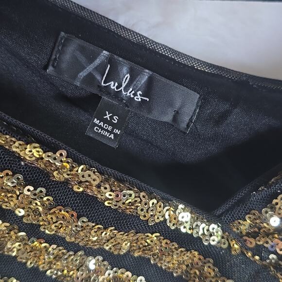 Lulus Sequin Bodycon Gown XS Holiday Christmas Cocktail Prom Formal Wedding - Picture 3 of 7